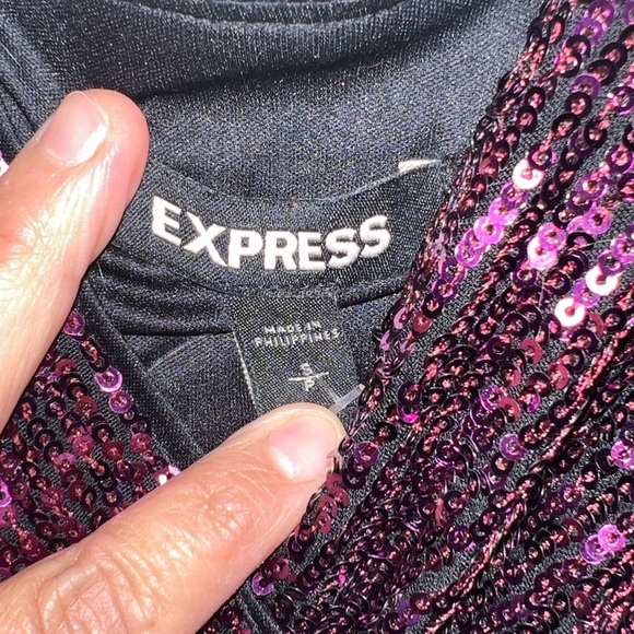 EXPRESS Elegant Purple Sequin Jumpsuit - Picture 9 of 9